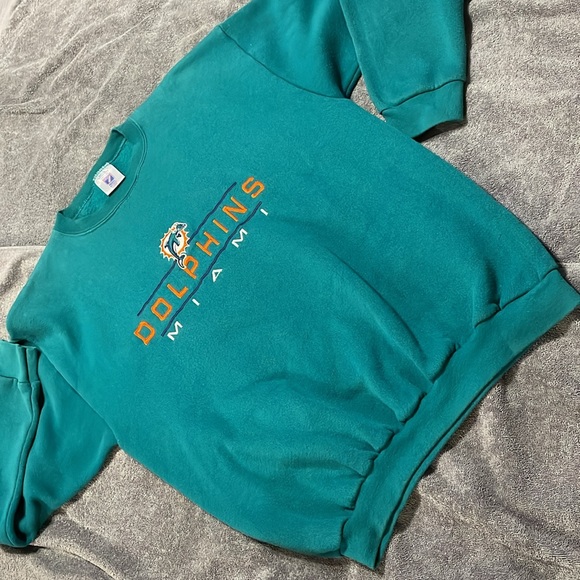 Vintage Miami Dolphins Embroidered NFL Sweatshirt Logo 7 Brand, Men’s XL - Picture 4 of 11